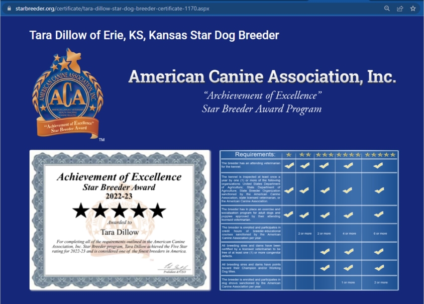 tara, dillow, top, dog, breeder, topbreeder, tara-dillow, dog-breeder, erei, ks, kansas, puppy, dog, kennels, mill, puppymill, usda, 5-star, ACA, ICA, registered, show handler, retrievers, usda, 48-A-2019, 48A2019